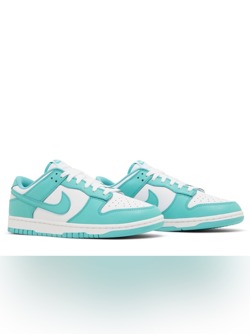 Nike Dunk Low Retro Sneakers in 90s Aqua and White Size 8